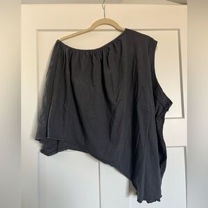 Asymmetrical Gray Sleeveless Top